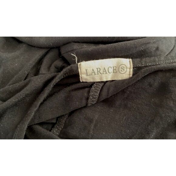 Larace Black Scoop Neck Tunic Tank Swing Top Sz S Rayon Stretch - Picture 5 of 6